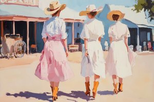 Kävelyretki länsimaisessa pikkukaupungissa tekijältä Melloi Art Prints