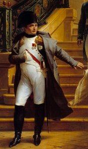 Keisari Napoleon I (1769-1821) vierailee Palais-Royalissa, Tribunaatin päämajassa, ja hylkää arkkitehtien Beaumontin ja Fontainen suunnitelmat 5.8.1807, yksityiskohta Merry Joseph Blondelin (1781-1853) maalauksesta 1834 Sun . 2,27 x 1,63 m Palais Royal, Pa tekijältä Merry Joseph Blondel