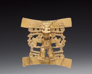 Eläinpäällinen figuuririipus, n. 1000-1550 (valettu kulta)