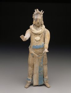 Figuriini: Seisova mies, myöhäinen klassikkokausi, 650-900 jKr (keramiikka ja maali)