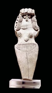 Mesopotamian taide: Alaston nainen. Terrakotta, 2. vuosituhat eKr. (noin 2000 eKr.). Tell Asmarilta (Esnunna Mesopotamiassa). Mitat: 0,106 x 0,045 x 0,018 m. Pariisi, Louvre-museo tekijältä Mesopotamian