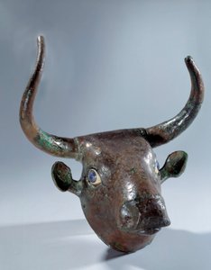 Mesopotamia: Kuparihärän pää (huonekalu tai harppu). Sumerilainen aikakausi. 2500 eaa. Tellosta. Aurinko 0,19 m Pariisi, Musee du Louvre tekijältä Mesopotamian