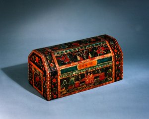 Arkku, 1800-luvun loppu (lakattu ja maalattu puu) tekijältä Mexican School