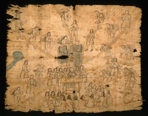 Sivu Codex San Pedro Atlapolco, Nahua (muste ja akvarelli amatepaperille) (katso myös 499243) tekijältä Mexican School