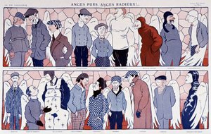 Kuuluisten lentäjien syytökset enkeleinä (muotokuvagalleria) - "" La Vie Parisiennessa"" 12.11.1909.