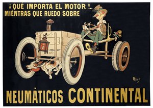 Continental-renkaat, noin 1900 (painokuva). tekijältä Mich (1881 1923)