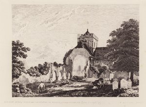 Boxgroven luostarikirkko (kaiverrus) tekijältä Michael (1743 1801) (after) Rooker