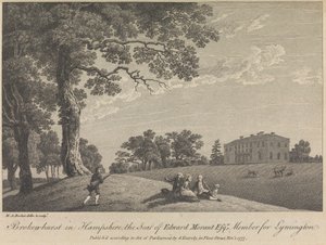 Broken-hurst in Hampshire, The Seat of Edward Morant, Esquire, Lymingtonin jäsen (julkaisija G. Kearsly); sivu 43 (Nide 1)