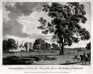 Knole Park Kentissä, Hänen armonsa Dorsetin herttuan kotipaikka, 1775 tekijältä Michael Angelo Rooker