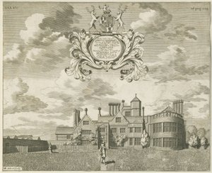 Fisherwick Hall: kuparilevykaiverrus, nd [1653-1686] (painos) tekijältä Michael Burghers