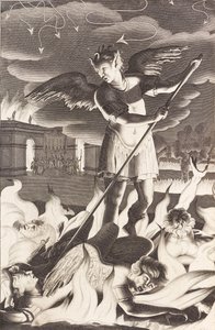 Kuvitus John Miltonin kadonnutta paratiisia varten, 1688. tekijältä Michael Burghers