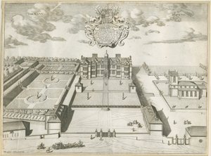 Ingestre Hall: kuparilevykaiverrus, nd [1653-1686] tekijältä Michael Burghers
