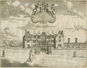 Keele Hall: kuparilevykaiverrus, nd [1653-1686] tekijältä Michael Burghers