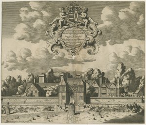 Sandon Hall: kaiverrus, nd [1653-1686] (vedos) (painettu) tekijältä Michael Burghers