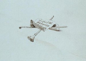 Piirustus Michael Faradayn leikekirjasta (kynä ja muste paperille) tekijältä Michael Faraday