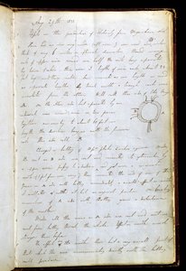 Sivu Michael Faradayn päiväkirjasta, johon hän kirjasi sähkömagneettisen induktion löytämisen, 29. elokuuta 1831 (tussi ja muste paperilla). tekijältä Michael Faraday