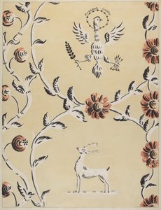 Vapaalla käsin koristeltu seinä, c. 1940.
