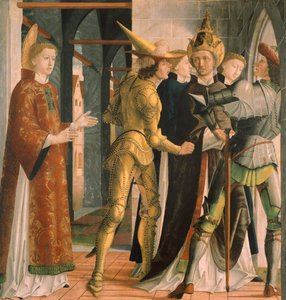 Paavi Sixtus II ottaa lomaa Saint Lawrencesta, noin 1465, Michael Pacher (noin 1430-1498), paneeli