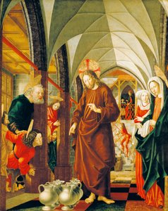 Wedding at Cana, panel from Stories of Christ, St Wolfgang Altarpiece   1123319   fi       finnish Successfully Translated  Original: Liber amicorum Van Tienhoven-Hacke Translat: Liber amicorum Van Tienhoven-Hacke 1373936 fi finnish Successfully Translated tekijältä Michael Pacher