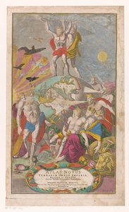 Atlas en Hercules dragen sternerhemel Sivun nimi: Johann Baptista Homann, Atlas Novus Terrarum Orbis Imperia, Regna et Status Exacte Tabulis Geographicè Demonstrants, 1729 tekijältä Michael Rössler