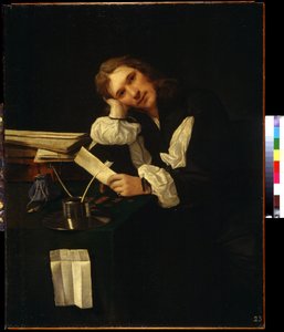 Nuoren miehen muotokuva, omakuva (Nuoren miehen muotokuva, sel portrait). Michiel Sweertsin (1618-1664) maalaus. Öljy kankaalle