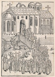 Kristus tervehtii pyhiinvaeltajaa, c1491 tekijältä Michael Wolgemut