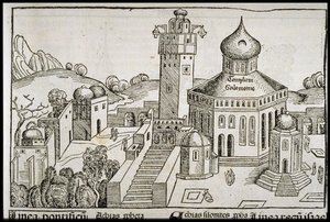 Templum Salomonie Schedels Chronicle of the World -kirjasta, noin 1493. tekijältä Michael Wolgemut