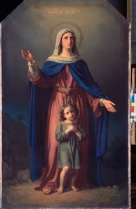 Tarsoksen (tai Antiokian) marttyyri (kuoli noin 304) ja hänen äitinsä Sainte Julitte (tai Juliette) (kuoli noin 304) - Tarsoksen marttyyri Cyricus ja hänen äitinsä Julita - Mihail Ivanovitš Skottin (1814-1861) maalaus, öljy kankaalle. Venäläinen taide 1800 tekijältä Michail Ivanovich Skotti