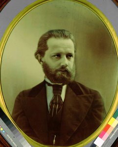 Muotokuva säveltäjä Piotr Tšaikovskista (Pjotr Petr Ilitš Tšaikovski) (Tšaikovski) (1840-1893). Michail Michailoich Panovin (1836-1894) valokuvatyyppi. Osavaltio P.I. Tšaikovskin muistomuseo, Klin tekijältä Michail Michailovich Panov