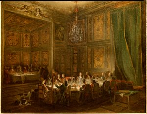 Prinssi Louis Francois de Contin illallinen, Michel Barthelemy Ollivierin (1712-1784) temppelipalatsimaalaus 1766 su. 0,56x0,71