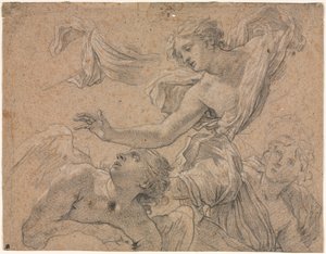 Tutkimuksia Angels recto, Panthea ennen Cyrus verso, 1655-1660.