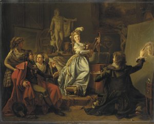 Taiteilijan studiossa, n. 1792-1795