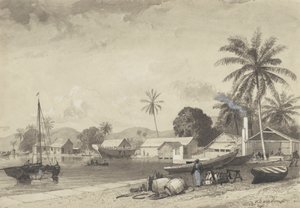 Corbeaux Town, Espanjan satama tekijältä Michel Jean Cazabon