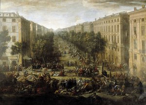 Näkymä kurssille (Marseillesta) vuoden 1720 ruton aikana (öljy kankaalle)