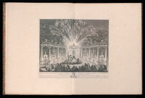 Hänen armolleen Dauphinille omistetun valaistuksen ja ilotulituksen suunnittelu Meudonissa, 3. syyskuuta 1735 tekijältä Michel de Bonneval