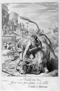 Härän muotoinen Achelous voitti Hercules, 1655 tekijältä Michel de Marolles