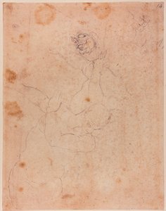 Kuvio-opintoja, osittain Sikstuksen kappelin Paratiisista karkottaminen -teoksesta. tekijältä Michelangelo (after) Buonarroti