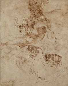 Tritonia muistuttava figuuri, c1490-1560 tekijältä Michelangelo Buonarroti