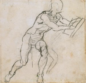 Alaston istuva mies, c1490-1560 tekijältä Michelangelo Buonarroti