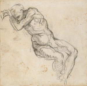 Alaston mies nukkumassa, c1490-1560 tekijältä Michelangelo Buonarroti