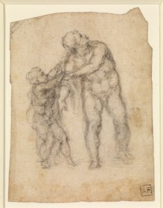 Aeneas ja lapsi (recto) (kynä paperille) [katso 5934523] tekijältä Michelangelo Buonarroti