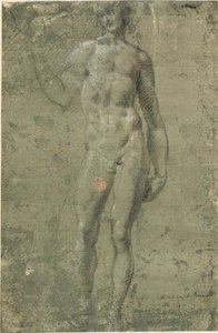 Bacchus (recto); Arkkitehtoniset luonnokset (käänteinen) tekijältä Michelangelo Buonarroti