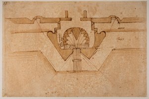Suunnittelu portin bastionia varten tekijältä Michelangelo Buonarroti
