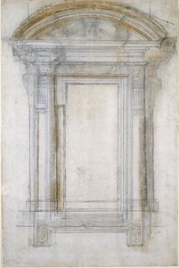 Suunnittelu ikkunaan, c1490-1560 tekijältä Michelangelo Buonarroti
