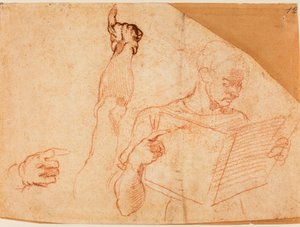 Sikstuksen kappelin "Amanin rankaiseminen" -kuvaesimerkki. tekijältä Michelangelo Buonarroti