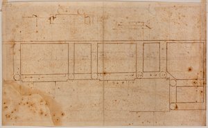 San Lorenzon julkisivun pohjapiirustus tekijältä Michelangelo Buonarroti