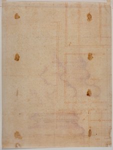 San Lorenzon luostarin hajanainen pohjapiirros. tekijältä Michelangelo Buonarroti