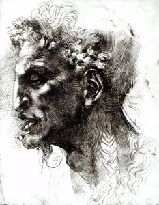 Satyyrin pää tekijältä Michelangelo Buonarroti