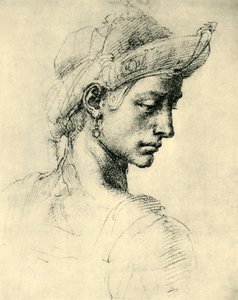 Ihanteellinen pää, 1520-1525, 1943. tekijältä Michelangelo Buonarroti