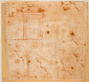Portaalien ja arkkitehtonisten listojen suunnitelmat tekijältä Michelangelo Buonarroti